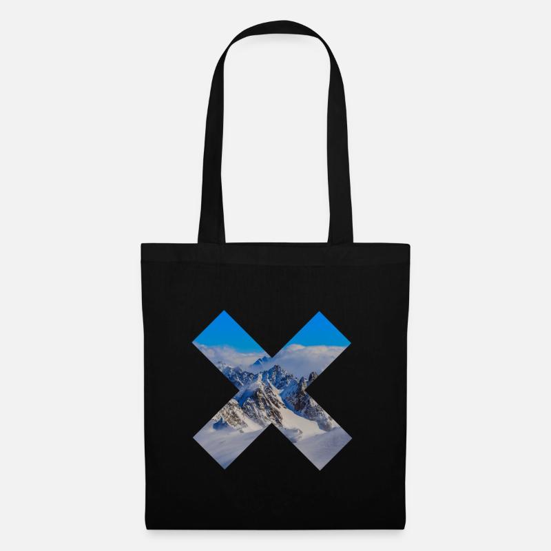 Abstract snow-capped mountains - Tote Bag - black