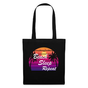 Beach Sleep Repeat 2 - Sac en tissu - noir - Devant
