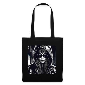 Fille Cyberpunk Cool - Sac en tissu - noir - Devant