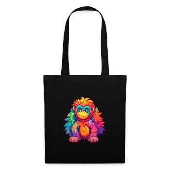 Orang-outan Aquarelle Colorée Dessin Animé Kawaii Anima - Sac en tissu - noir - Devant