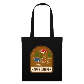 Happy Camper Camping Tente Feu de Camp - Sac en tissu - noir - Devant