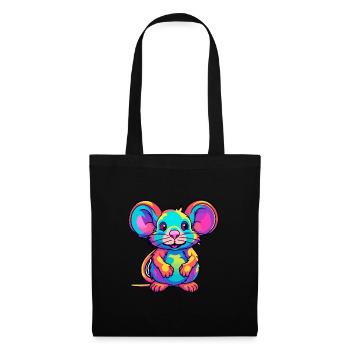 Rat Colorful Watercolor Cartoon Kawaii Animal - Tote Bag - black - Front