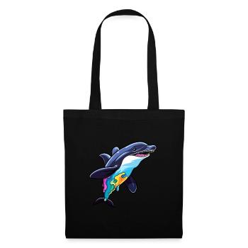 Orca Colorful Watercolor Cartoon Kawaii Animal - Tote Bag - black - Front