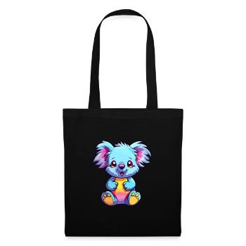 Koala Buntes Aquarell Cartoon Kawaii Tier - Stoffbeutel - Schwarz - Vorne