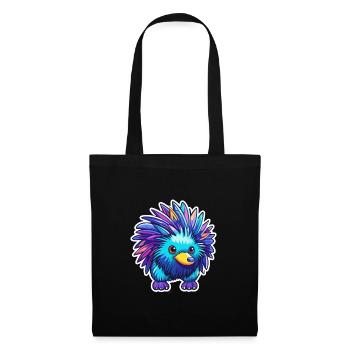 Echidna Colorful Watercolor Cartoon Kawaii Animal - Tote Bag - black - Front