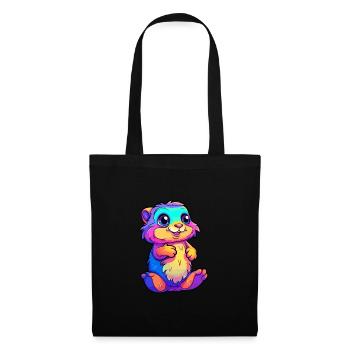Gopher Colorful Watercolor Cartoon Kawaii Animal - Tote Bag - black - Front