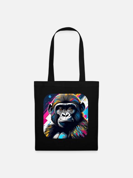 Gorille cool dans le style graffiti - Sac en tissu - noir