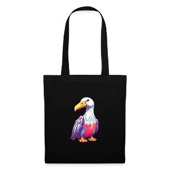 Albatross Colorful Watercolor Cartoon Kawaii Anima - Tote Bag - black - Front