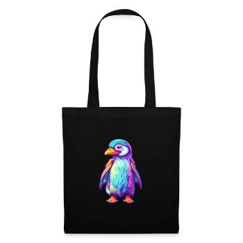 Penguin Colorful Watercolor Cartoon Kawaii Animal - Tote Bag - black - Front