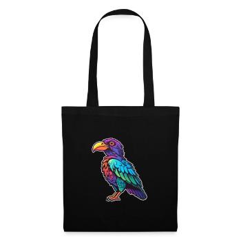Crow Colorful Watercolor Cartoon Kawaii Animal - Tote Bag - black - Front