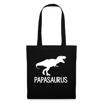 T shirt humoristique papasaurus - Sac en tissu - noir - Devant
