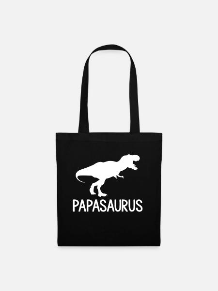 T shirt humoristique papasaurus - Sac en tissu - noir