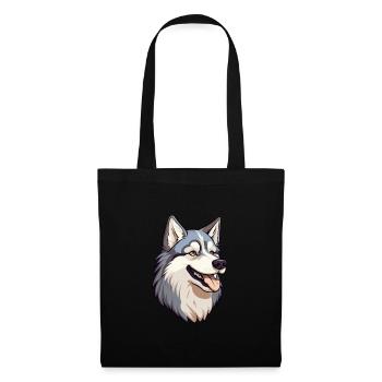 Alaskan Husky Hunderasse Cartoon Kawaii Illustratio - Stoffbeutel - Schwarz - Vorne