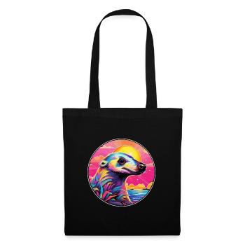 Anteater Colorful Watercolor Cartoon Kawaii Animal - Tote Bag - black - Front