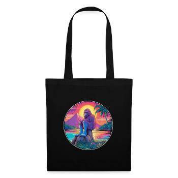 Big Foot Colorful Watercolor Cartoon Kawaii Animal - Tote Bag - black - Front