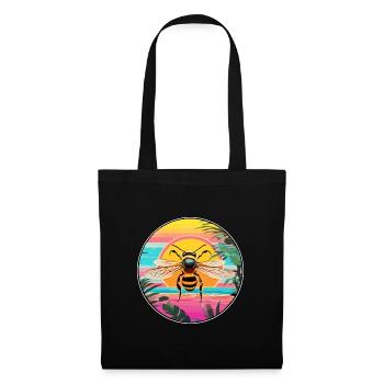 Bee Colorful Watercolor Cartoon Kawaii Animal - Tote Bag - black - Front