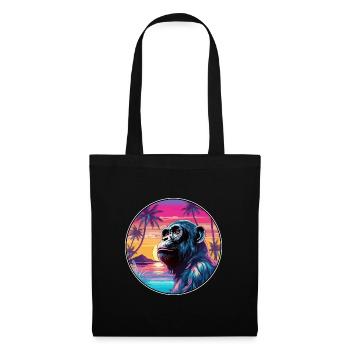 Bonobo Colorful Watercolor Cartoon Kawaii Animal - Tote Bag - black - Front