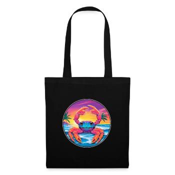 Crab Colorful Watercolor Cartoon Kawaii Animal - Tote Bag - black - Front
