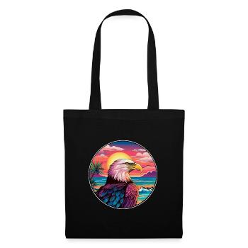 Eagle Colorful Watercolor Cartoon Kawaii Animal - Tote Bag - black - Front