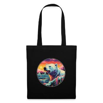 Polar Bear Colorful Watercolor Cartoon Kawaii Pet - Tote Bag - black - Front