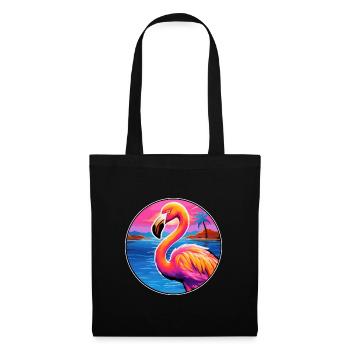 Flamingo Colorful Watercolor Cartoon Kawaii Animal - Tote Bag - black - Front
