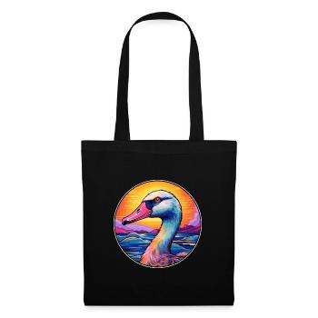 Goose Colorful Watercolor Cartoon Kawaii Animal - Tote Bag - black - Front
