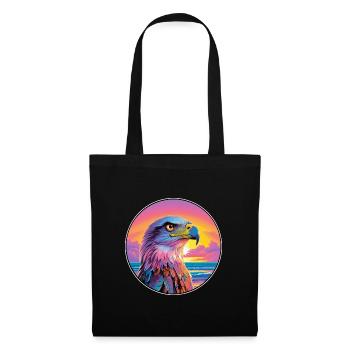 Hawk Colorful Watercolor Cartoon Kawaii Animal - Tote Bag - black - Front