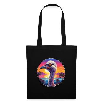 Ostrich Colorful Watercolor Cartoon Kawaii Animal - Tote Bag - black - Front