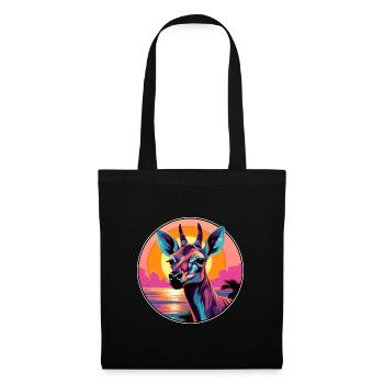 Okapi Colorful Watercolor Cartoon Kawaii Animal - Tote Bag - black - Front