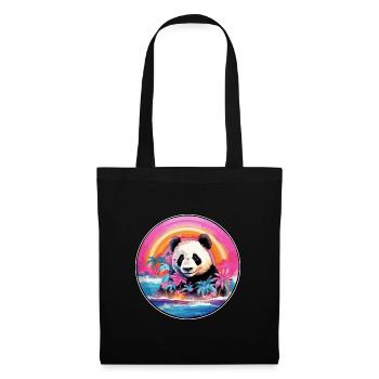 Panda Colorful Watercolor Cartoon Kawaii Animal - Tote Bag - black - Front