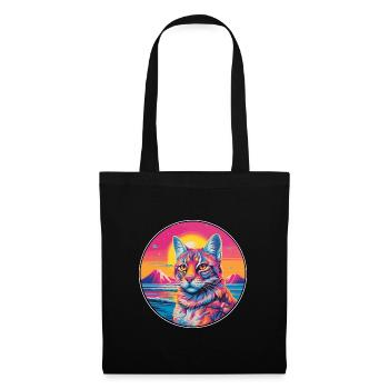 Lynx Colorful Watercolor Cartoon Kawaii Animal - Tote Bag - black - Front