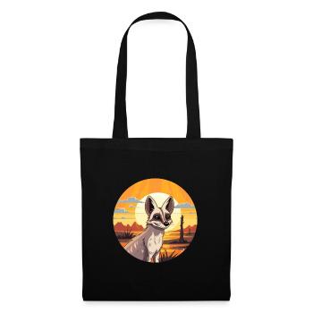 Aardwolf Aquarelle Colorée Dessin Animé Kawaii Animal - Sac en tissu - noir - Devant
