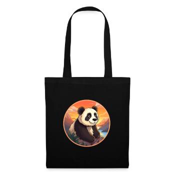 Panda Colorful Watercolor Cartoon Kawaii Animal - Tote Bag - black - Front