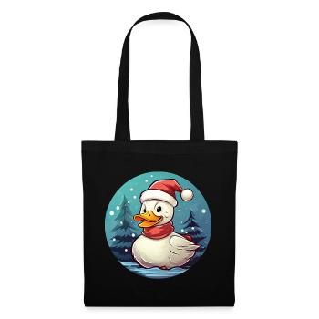 Enten Weihnachten - Stoffbeutel - Schwarz - Vorne