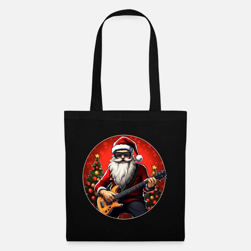 Gitarrist Weihnachten - Stoffbeutel - Schwarz