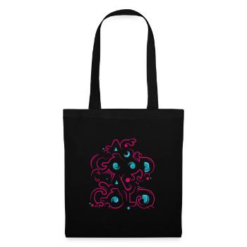 Neon Floral Ornament - Tote Bag - black - Front