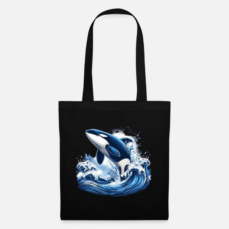 Blauer Orca - Stoffbeutel - Schwarz