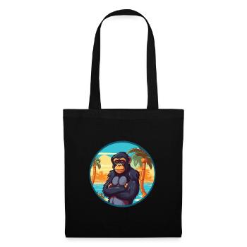 Bonobo Watercolor Cartoon Kawaii Clipart Animal - Tote Bag - black - Front