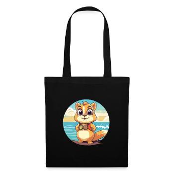 Chipmunk Watercolor Cartoon Kawaii Clipart Animal - Tote Bag - black - Front