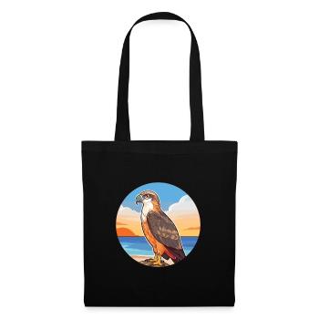 Hawk Watercolor Cartoon Kawaii Clipart Animal - Tote Bag - black - Front