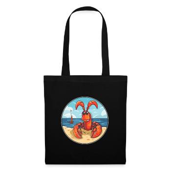 Homard aquarelle dessin animé Kawaii Clipart Animal - Sac en tissu - noir - Devant