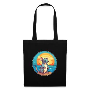 Rat Watercolor Cartoon Kawaii Clipart Animal - Tote Bag - black - Front