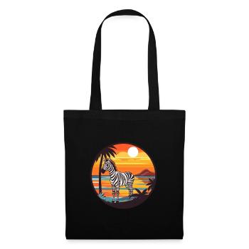 Zebra Watercolor Cartoon Kawaii Clipart Animal - Tote Bag - black - Front