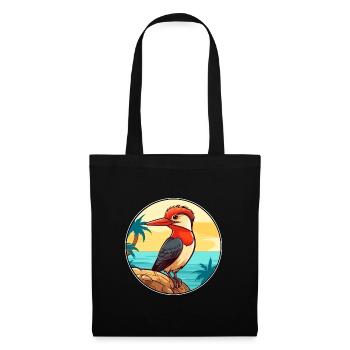 Pic Aquarelle Dessin animé Kawaii Clipart Animal de compagnie - Sac en tissu - noir - Devant