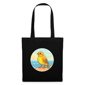 Canary Watercolor Cartoon Kawaii Clipart Animal - Tote Bag - black - Front
