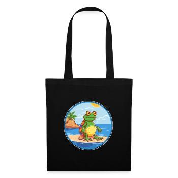 Grenouille aquarelle dessin animé Kawaii Clipart Animal - Sac en tissu - noir - Devant
