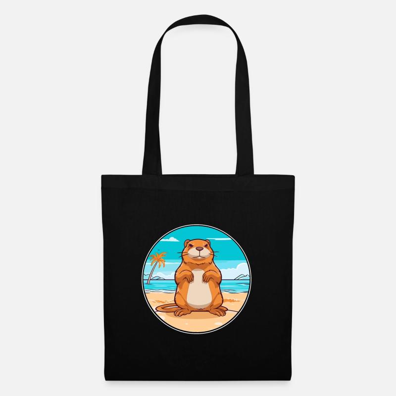 Gopher Aquarell Cartoon Kawaii Clipart Tier - Stoffbeutel - Schwarz
