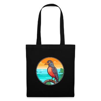 Cuckoo Watercolor Cartoon Kawaii Clipart Animal - Tote Bag - black - Front