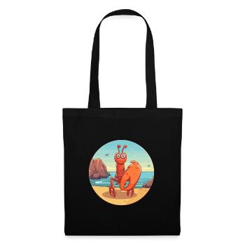 Homard aquarelle dessin animé Kawaii Clipart Animal - Sac en tissu - noir - Devant