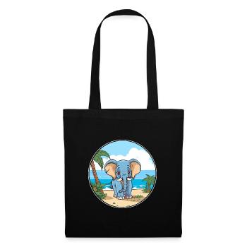Elephant Watercolor Cartoon Kawaii Clipart Animal - Tote Bag - black - Front